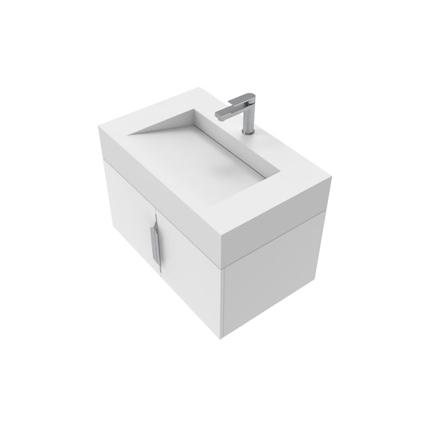 Castello Usa Nile 30-inch White Vanity Set with White Top and Chrome Handles CB-MC-30W-CHR-2053-WH - main